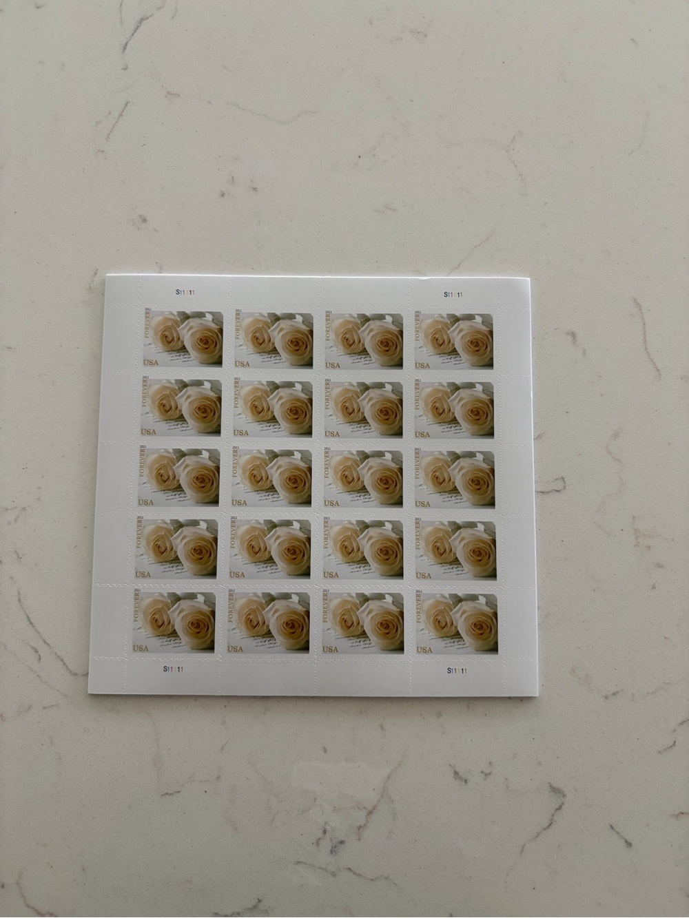 200 Rose foreverr Stamps - White and Cream